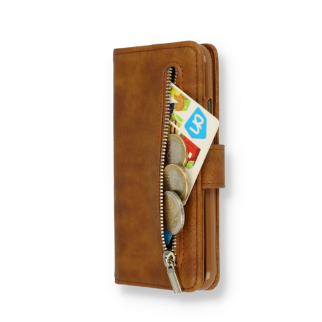 iPhone 16 - Bruin - Book Case met Rits