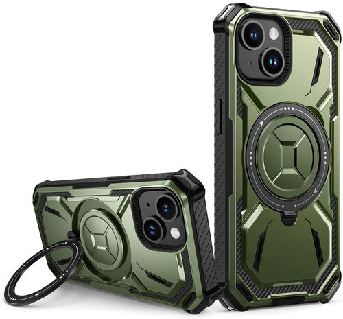 iPhone 15 Plus - Groen - Kickstand - Geschikt voor MagSafe