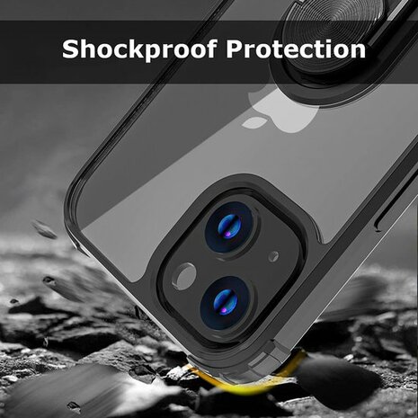 iPhone 14 Transparant - Armor met Kickstand Ring