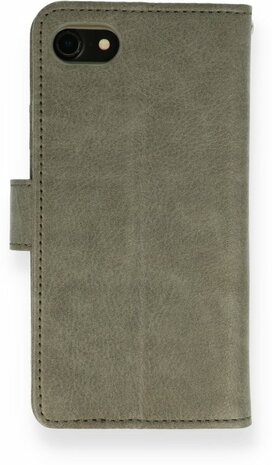 iPhone SE 2022-2020 - HQ Book Case &amp; Glas - Grijs