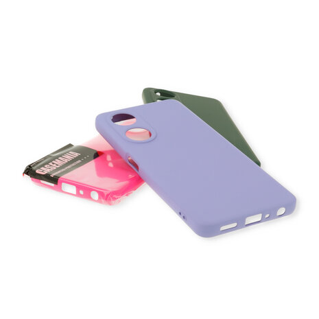 Oppo A58 4G - Back Cover &amp; Glas - Zalm Roze