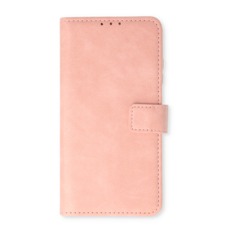 iPhone 15 - Book Case &amp; Glas - Baby Roze