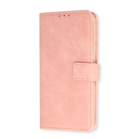 iPhone 15 - Book Case &amp; Glas - Baby Roze