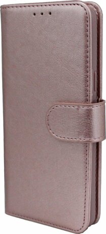 iPhone 12 Pro Max - HQ Book Case &amp; Full Glas - Rosegoud