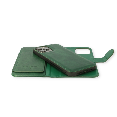 iPhone 13 Pro Groen - 2 in 1 HQ Book Case met Extra Vakken