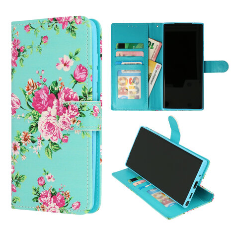 Samsung A34 5G met Bloemen Print  - Book Case
