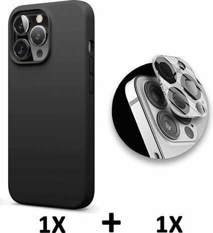 iPhone 13 Pro - Back Cover &amp; Camera Lens Glas - Zwart