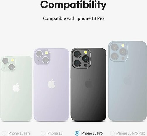 iPhone 13 Pro - Back Cover &amp; Camera Lens Glas - Zwart
