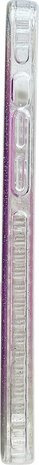 iPhone 14 - Regenboog Glitter Back Cover - Paars