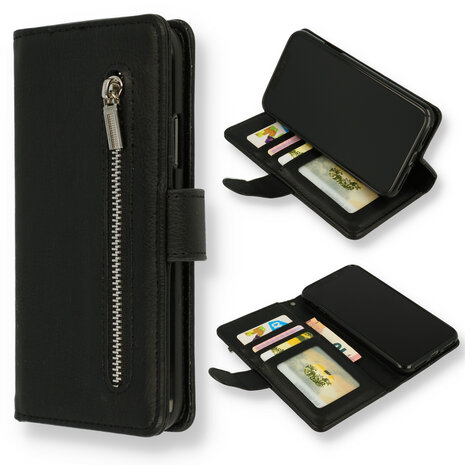 iPhone 16e - Zwart - Book Case met Rits
