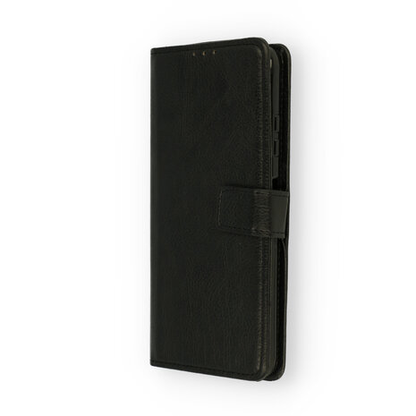 Moto G9 Plus - Book Case &amp; Glas - Zwart