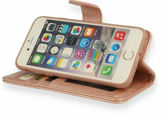 iPhone SE 2022-2020 - HQ Book Case &amp; Glas - Rosegoud