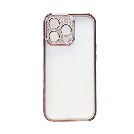 iPhone 13 Pro - Glitter Cam Back Cover - Roze