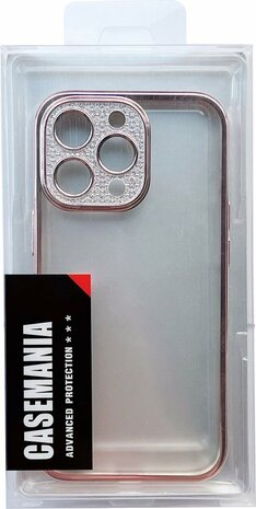 iPhone 13 Pro - Glitter Cam Back Cover - Roze