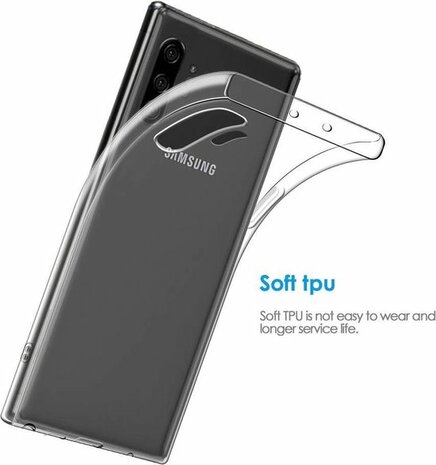 Samsung Note 10 Plus - Siliconen Back Cover - Transparant