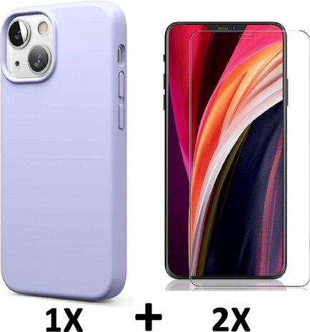 iPhone 13 - Back Cover &amp; 2X Glas - Paars