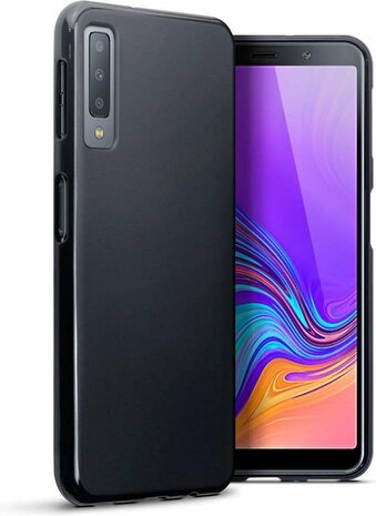 Samsung A7 2018 - Siliconen Back Cover - Zwart