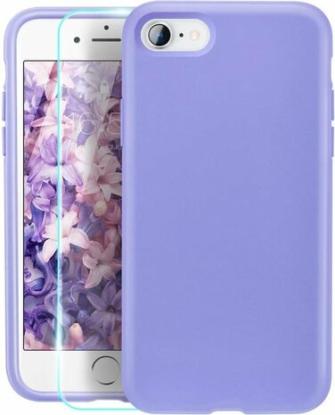 iPhone SE 2022-2020 - Back Cover &amp; Glas - Paars