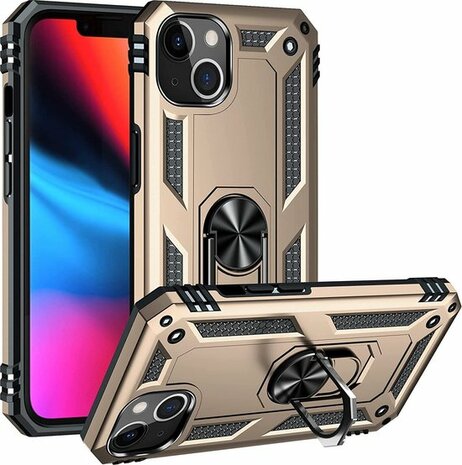 iPhone 13 Mini Goud - Armor met Kickstand Ring