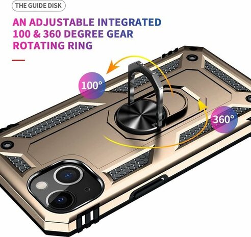 iPhone 13 Mini Goud - Armor met Kickstand Ring