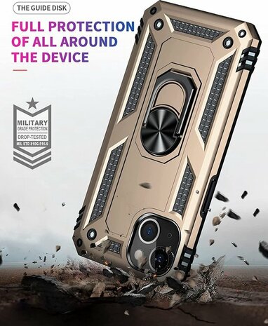 iPhone 13 Mini Goud - Armor met Kickstand Ring