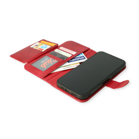 iPhone 13 Pro Max Rood - 2 in 1 HQ Book Case met Extra Vakken