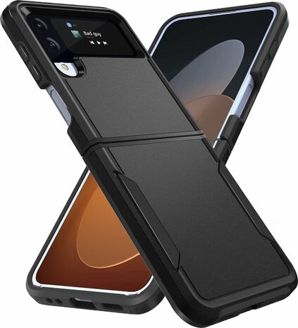 Samsung Z Flip 4 Zwart - Heavy Duty Armor
