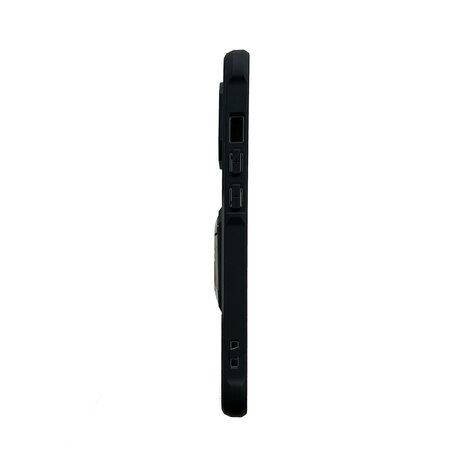 iPhone 14 Zwart - Transparant Back Cover Kickstand Ring