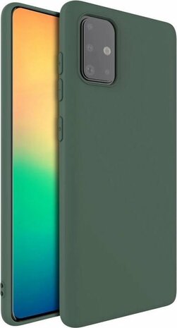 Samsung A51 - Siliconen Back Cover - Donker Groen