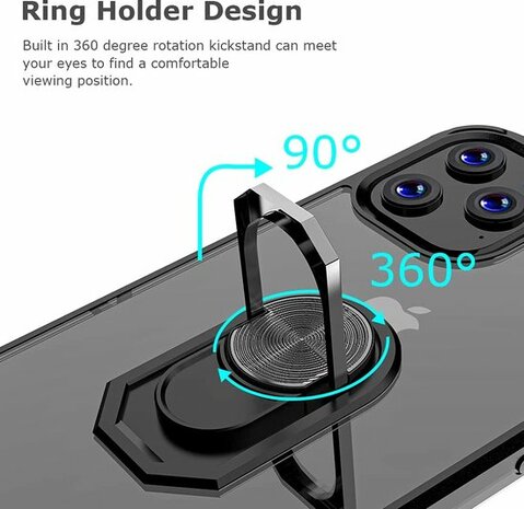 iPhone 14 Pro Transparant - Armor met Kickstand Ring