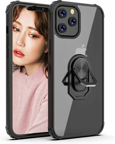 iPhone 14 Pro Transparant - Armor met Kickstand Ring