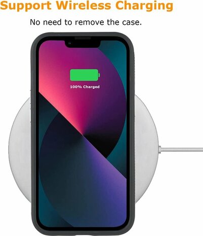 iPhone 13 Zwart - Anti Slip Matte Armor