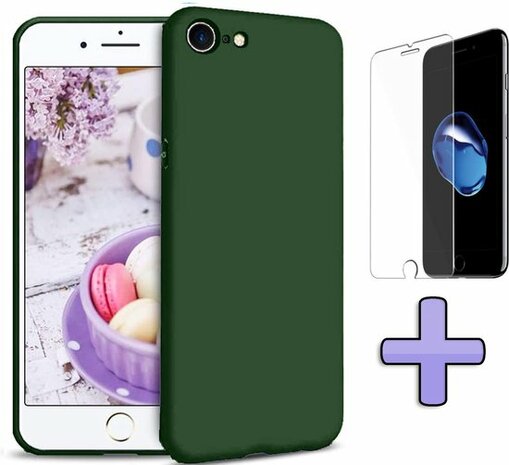 iPhone SE 2022-2020 - Back Cover &amp; Glas - Groen