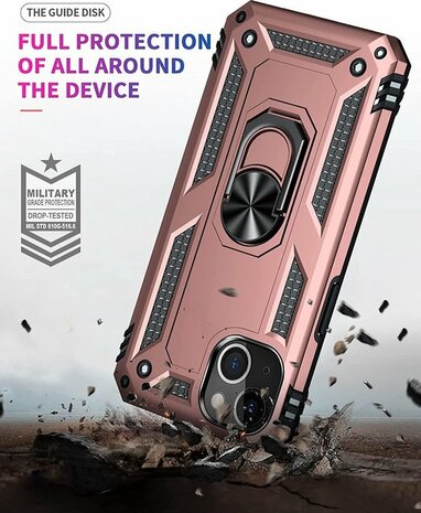 iPhone 13 Mini Rosegoud - Armor met Kickstand Ring