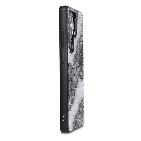 Samsung S24 Ultra - Diamant Marmer Glitter - Zwart