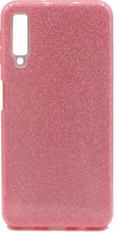 Samsung A7 2018 - Siliconen - Glitter Back Cover - Roze