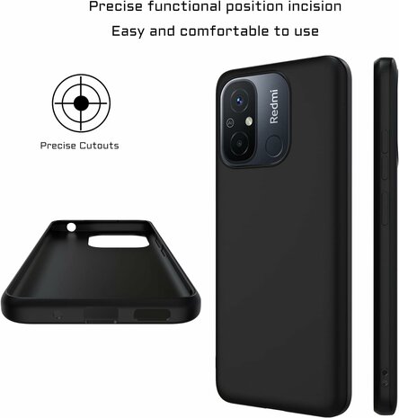 Redmi 12C - Back Cover &amp; 2x Glas - Zwart