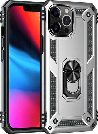 iPhone 13 Pro Max Grijs - Armor met Kickstand Ring