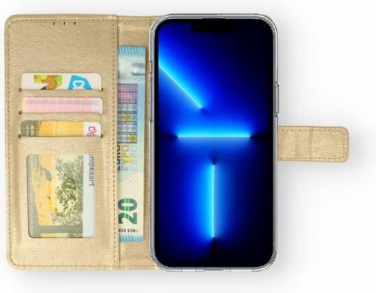 iPhone 14 Pro - Book Case &amp; Glas - Goud