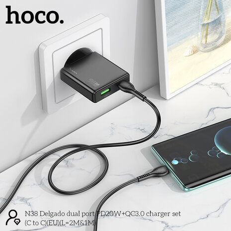 Nokia - Type C Kabel &amp; Stekker (N28) - 20W - Zwart