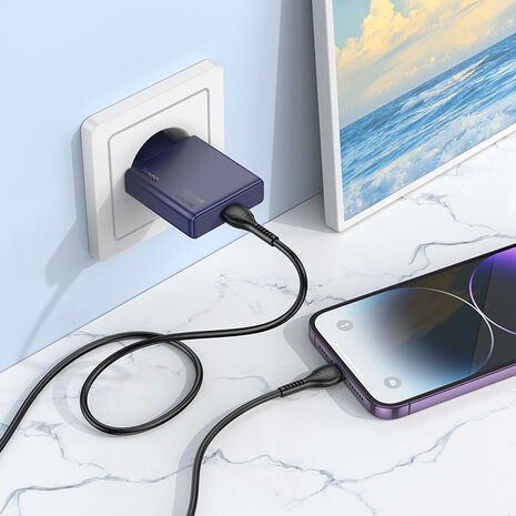 Samsung A32 - 1m Type C &amp; Stekker (N44) - 30W - Titanium Blue