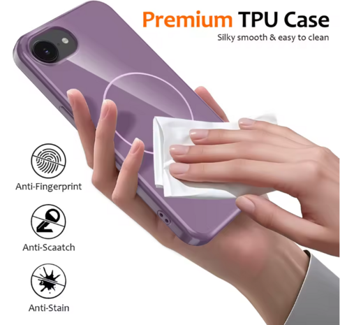 iPhone 16e - Twilight Lavender - Glitter Siliconen MagSafe Back Cover