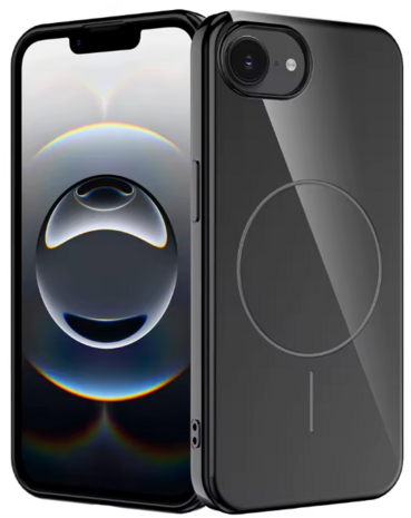 iPhone 16e - Midnight Black - Glitter Siliconen MagSafe Back Cover