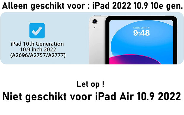 iPad 2025 &amp; 2022 (11/10 Gen) - Grijs - Smart Cover met Pen Slot &amp; Glas