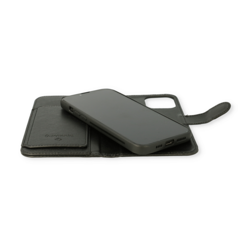 iPhone 16e - Zwart - 2 in 1 HQ Book Case met Extra Vakken &amp; Glas