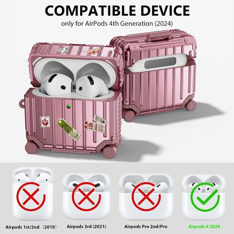 AirPods 4 - Koffer Hoes - Rosegoud