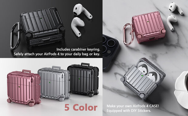 AirPods 4 - Koffer Hoes - Zwart