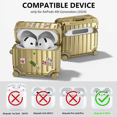 AirPods 4 - Koffer Hoes - Goud