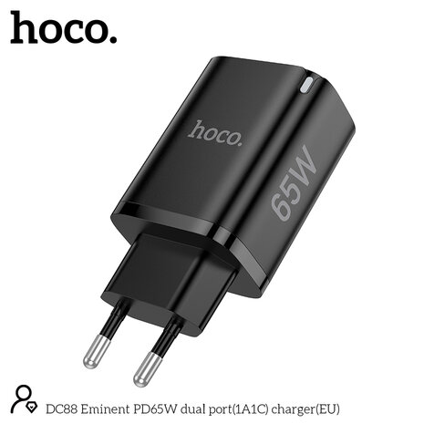 Hoco DC88 - 65W Snel Lader - Zwart