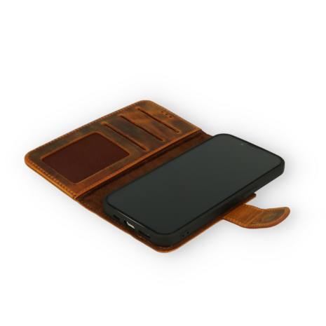 iPhone 12 Pro Max Bruin - Lederen Book Case